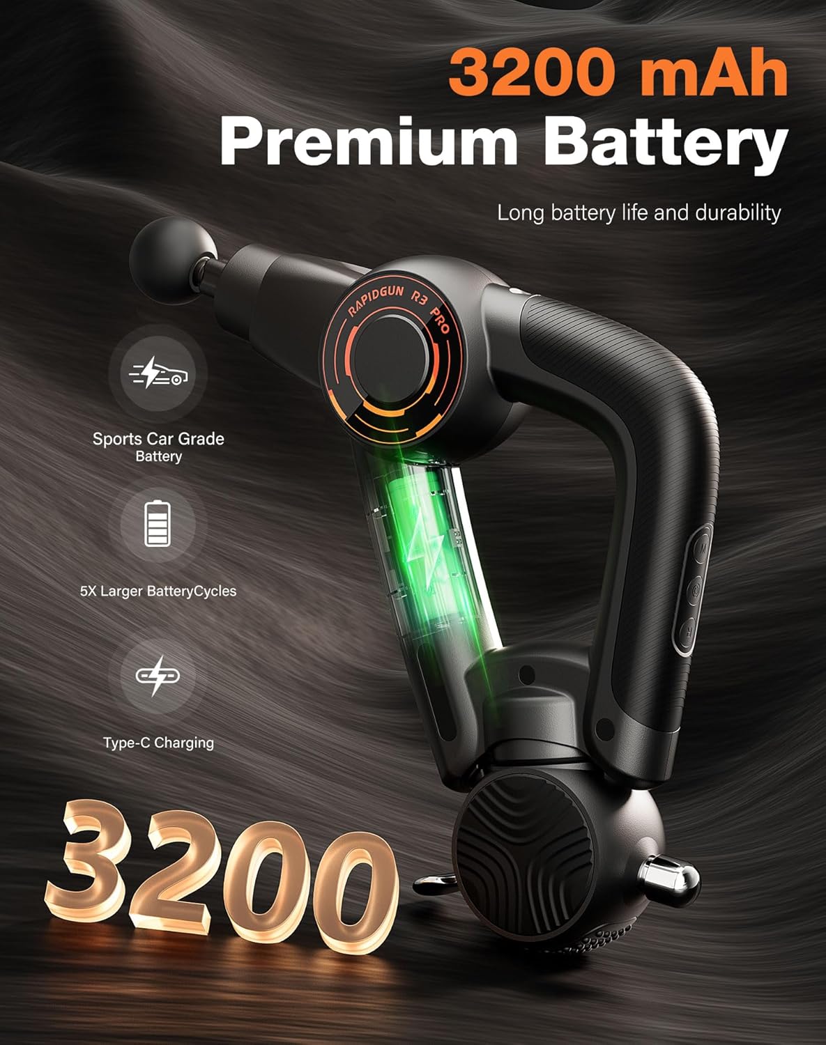 RapidGun 3-in-1 Massage Gun