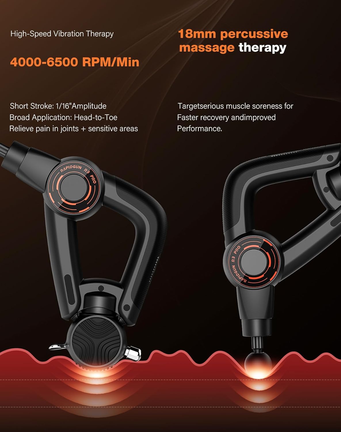 RapidGun 3-in-1 Massage Gun