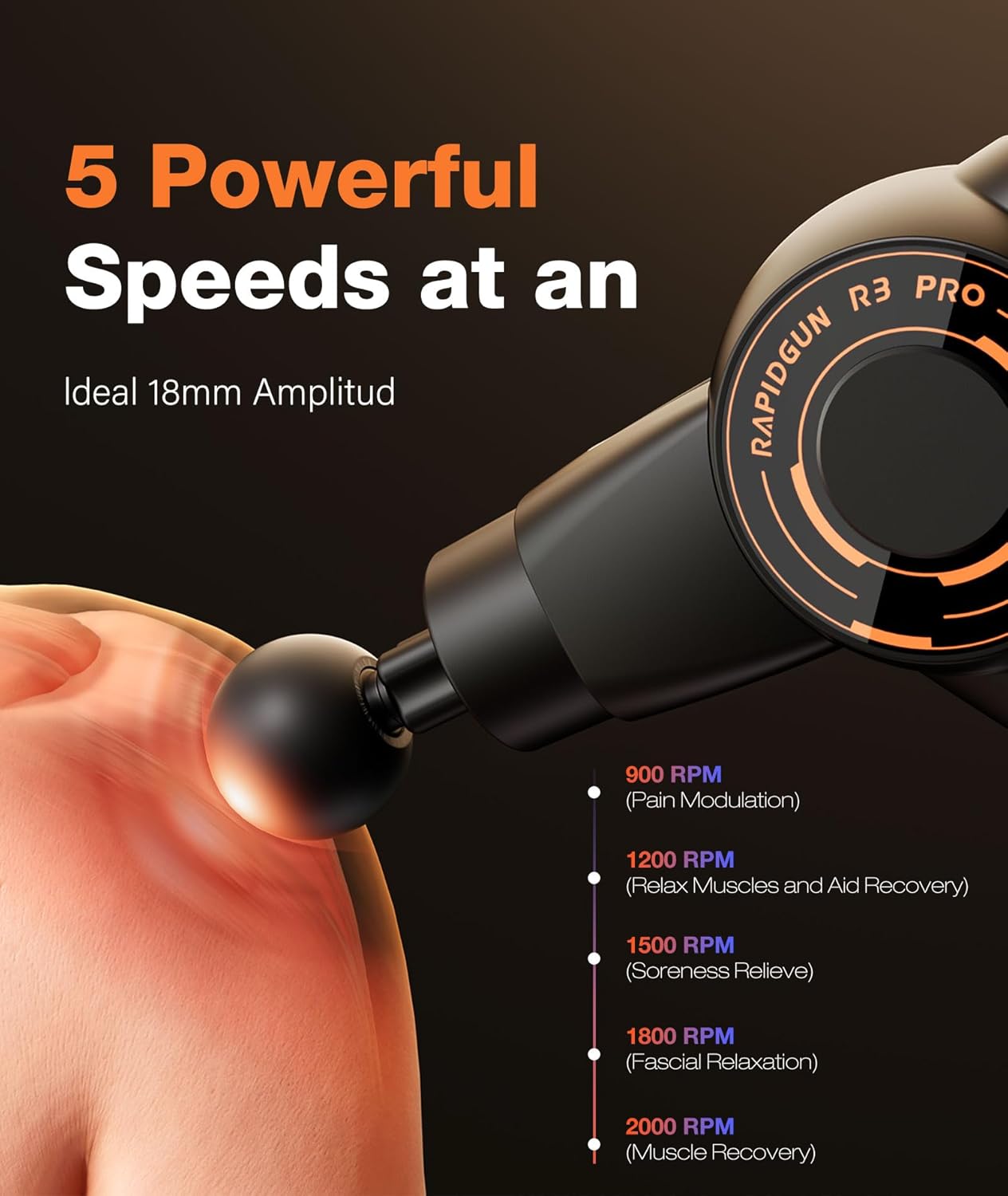 RapidGun 3-in-1 Massage Gun